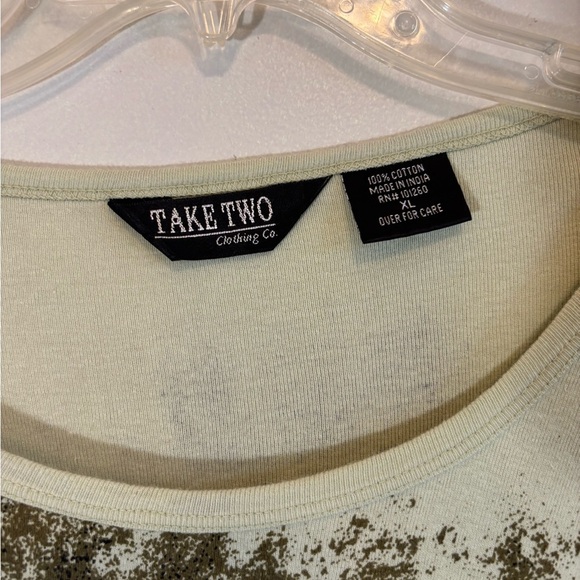 Y2K Sequin Printed Beaded Long Sleeve Espresso Graphic Top - Size XL(Fits Medium - Picture 6 of 11